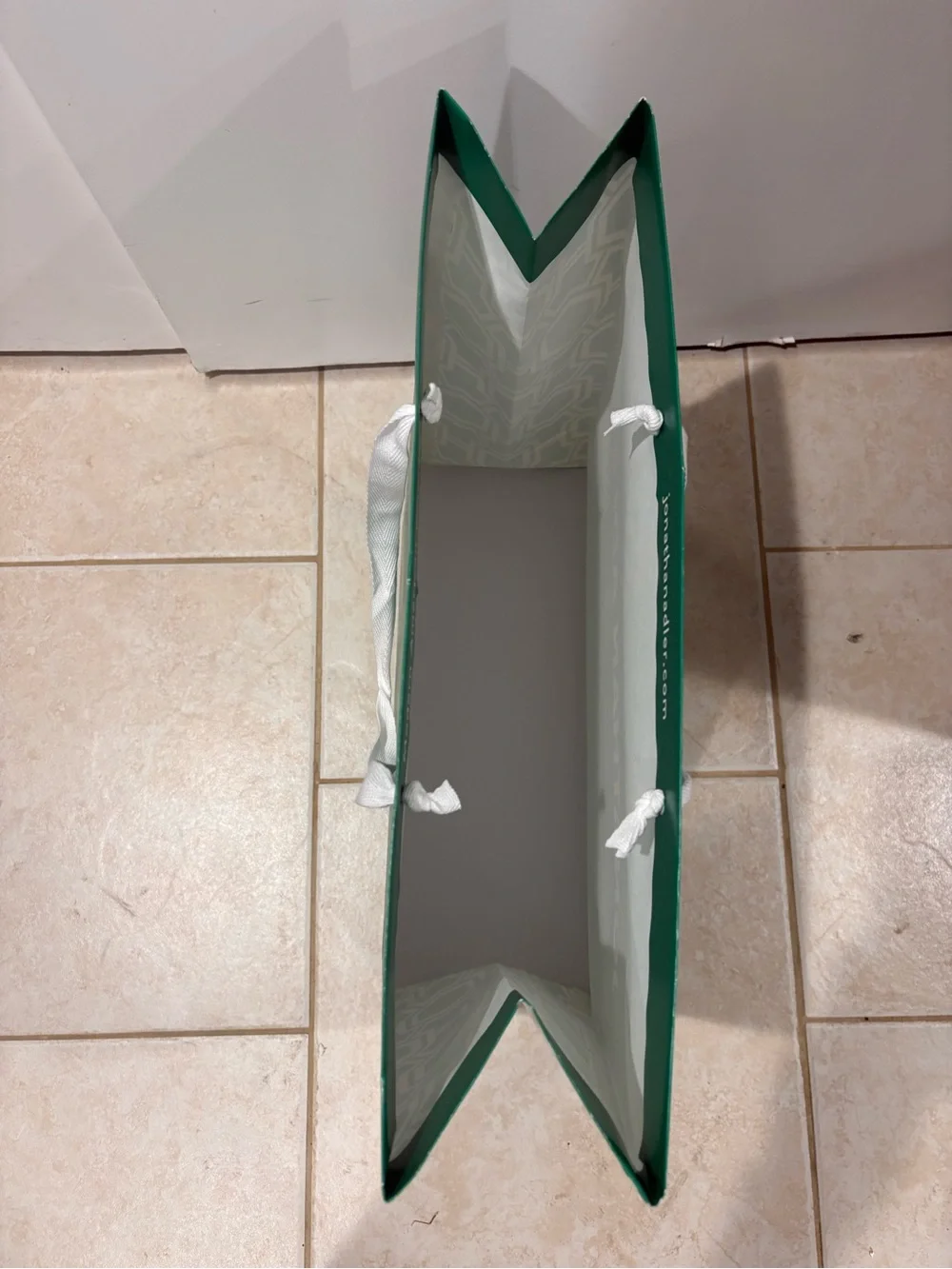 Jonathan Adler Emerald Green Gift Bag with White Logo